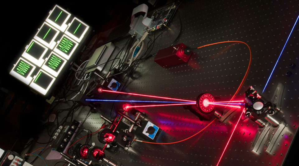Lasers in photonics lab